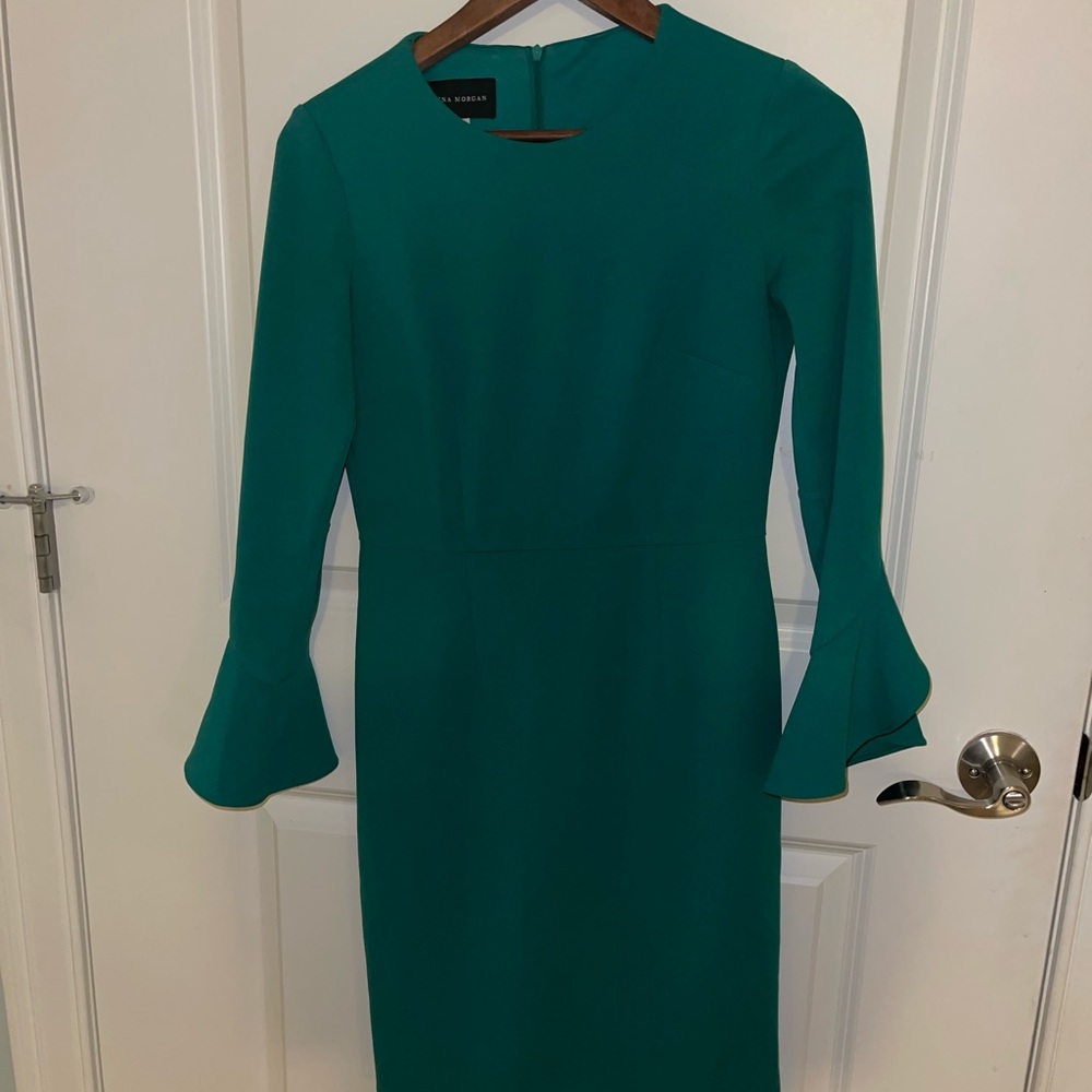 Donna Morgan Green Long-Sleeve Dress